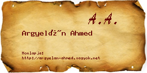 Argyelán Ahmed névjegykártya